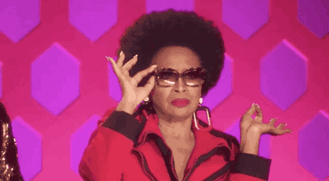 Gif of Jenifer Lewis on RuPaul&#x27;s Drag Race watching someone intensely 