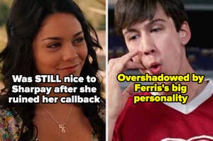 Gabriella from "High School Musical" and Cameron from "Ferris Bueller's Day Off"