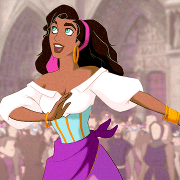Gif of Esmeralda performing 