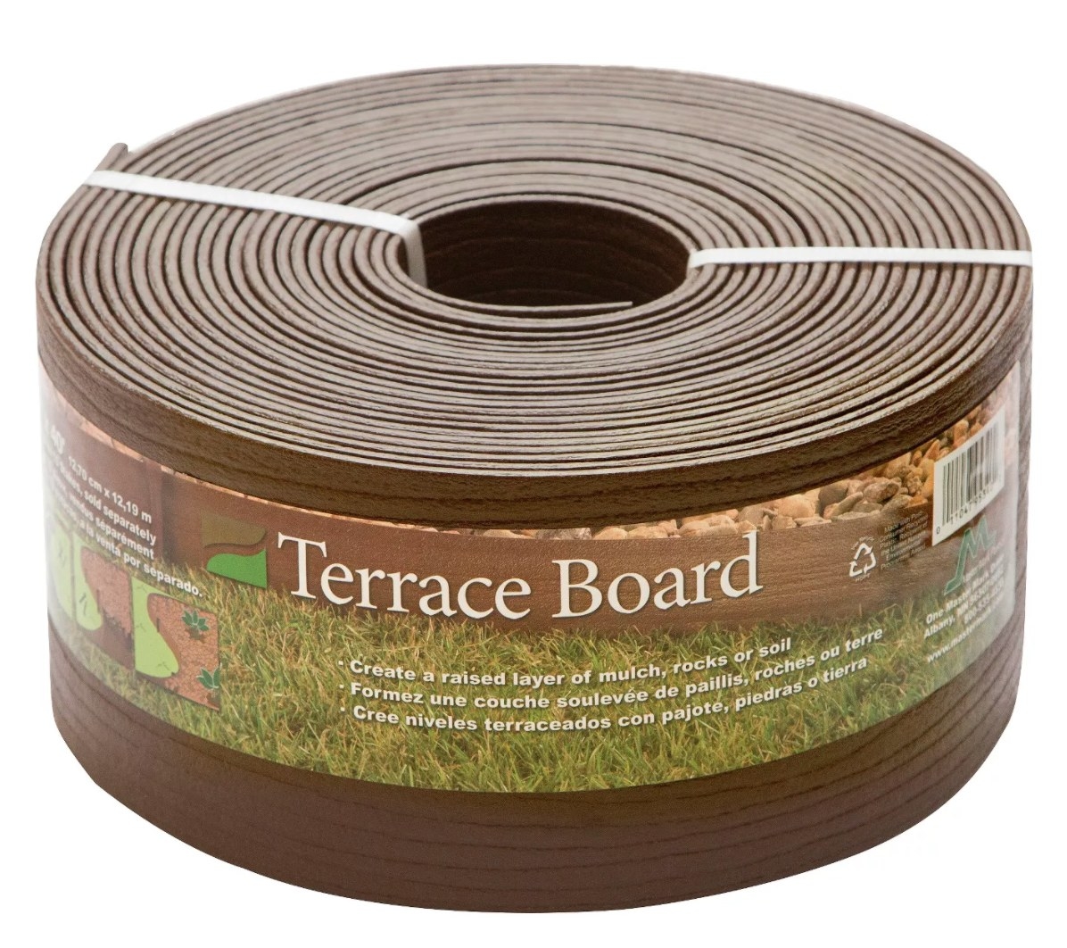 A roll of brown terrace board