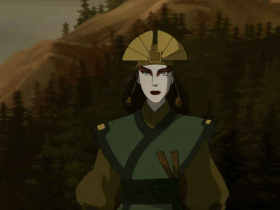 Avatar Kyoshi standing, ready to attack