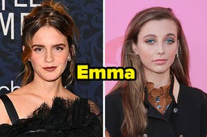 Actor Emma Watson next to YouTuber Emma Chamberlain