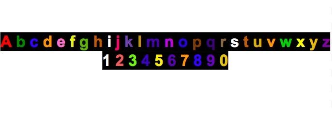 This is what colors pair with the letters and numbers.