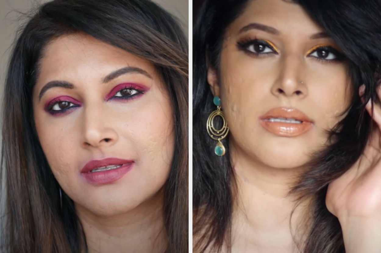 youtuber Shweta Vijay flaunting her makeup skills