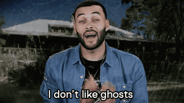 Don Benjamin speaks to the camera, text reads &quot;I don&#x27;t like ghosts&quot;
