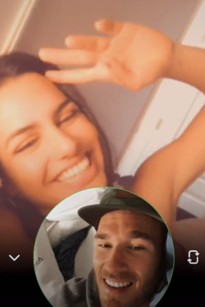 Photo of the couple FaceTiming.