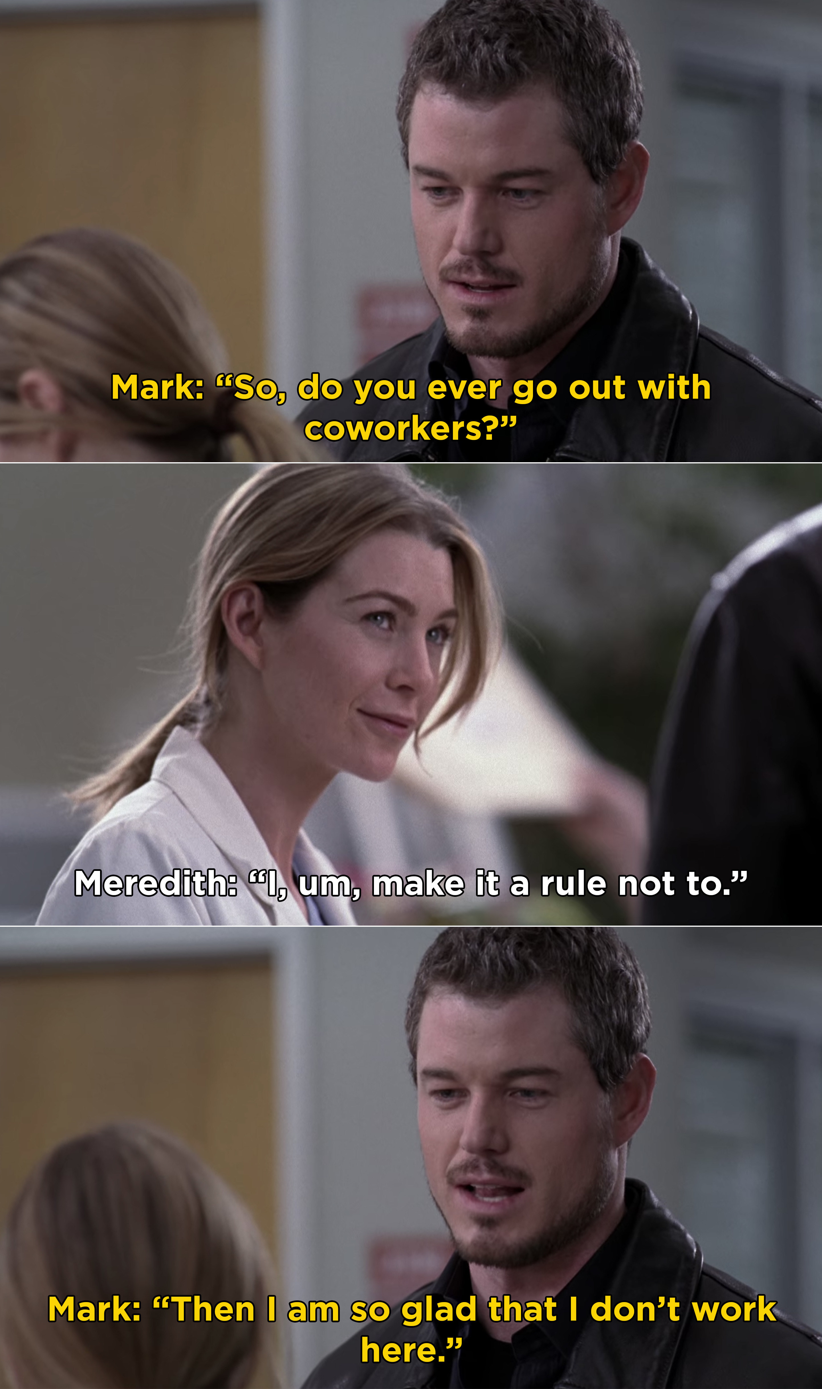 Mark meeting Meredith and hitting on her
