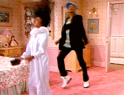 Will Smith and Tatyana Ali from The Fresh Prince of Bel-Air dancing in her bedroom. 