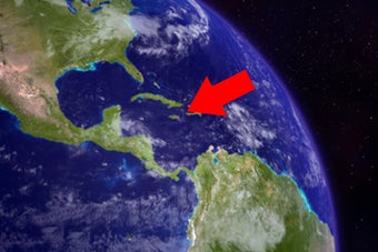 the globe with an arrow pointing to central america