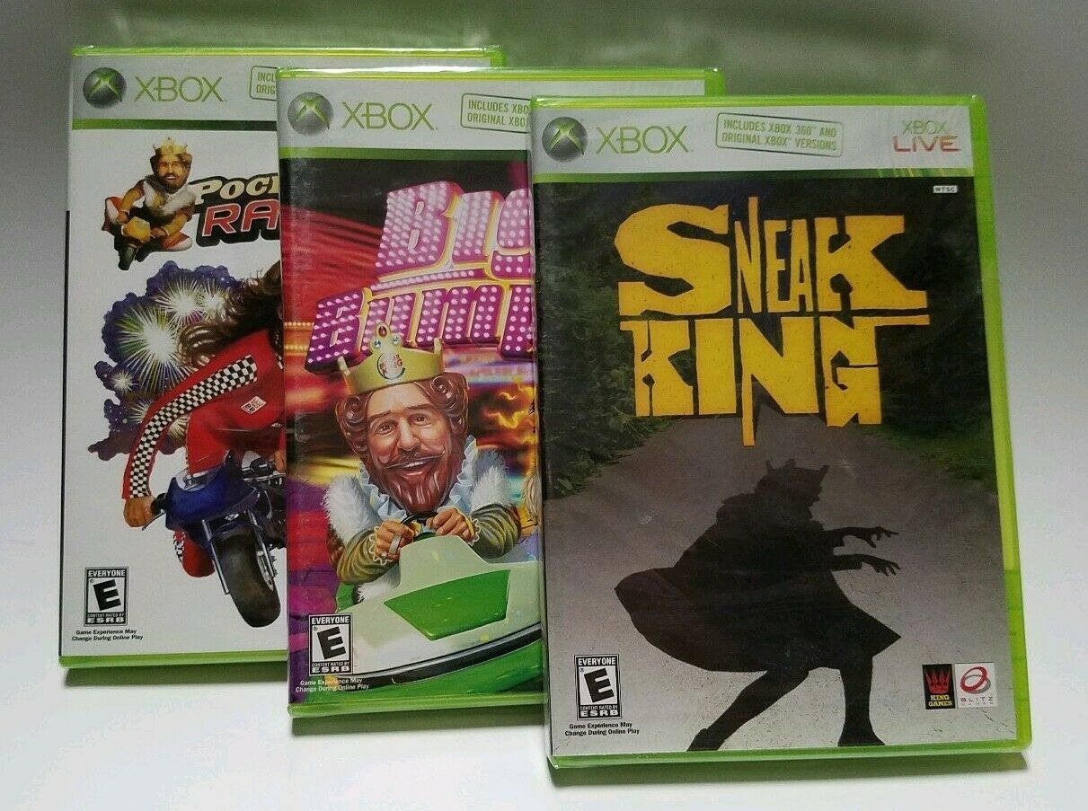 There Burger King King Xbox game cartridges.