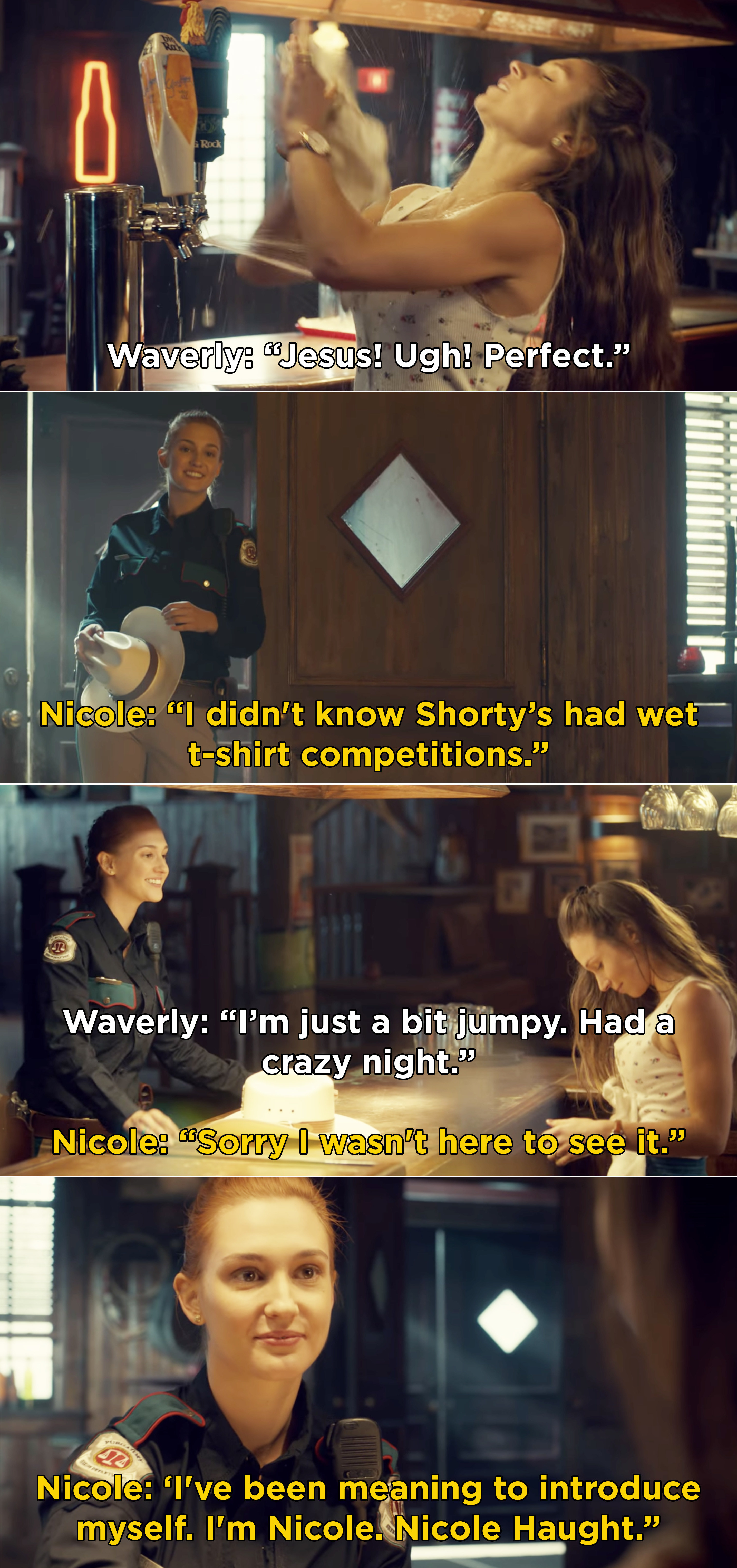 Nicole and Waverly meeting in Shorty&#x27;s for the first time