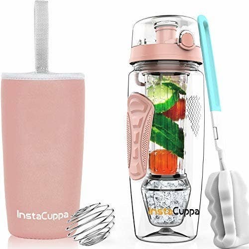 infuser water bottle with sipper lid