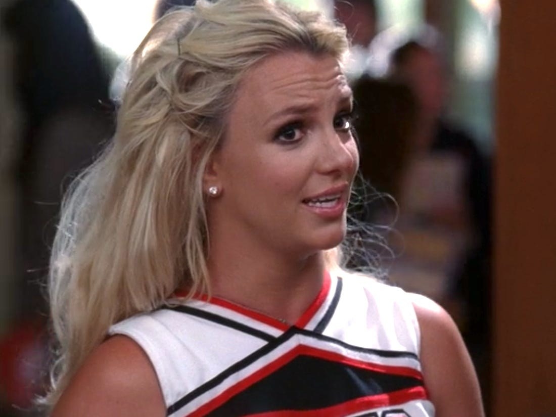Britney Spears in a Cheerios uniform