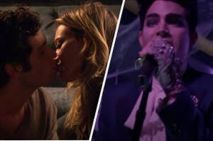 Hilary Duff and Dan kissing on "Gossip Girl," Adam Lambert singing in "Pretty Little Liars"