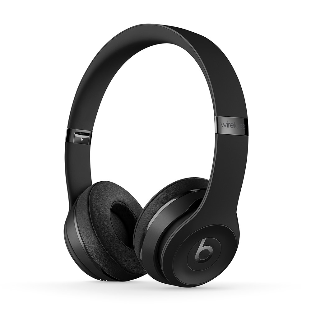A pair of black, on-ear headphones 
