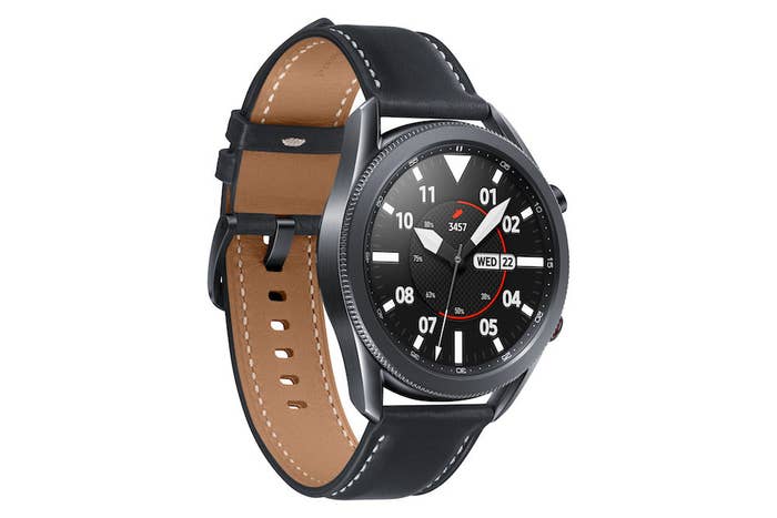 The Samsung Galaxy Watch3 in Mystic Black