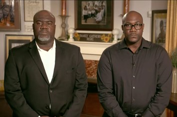 George Floyd's brothers during the DNC streaming from their home in Houston