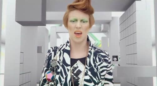 Screenshot of La Roux from the &quot;Bulletproof&quot; music video. 