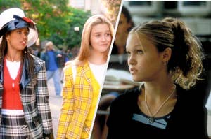 Dionne and Cher from "Clueless" are on the left with Kat from "Clueless" on the right