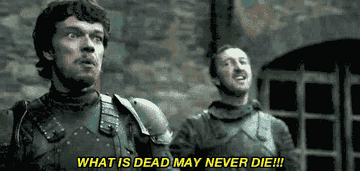 Theon chanting &quot;What is dead may never die&quot; on &quot;Game of Thrones.&quot;