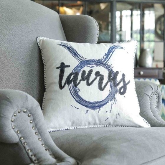 Taurus Ivory Cotton Cushion Cover