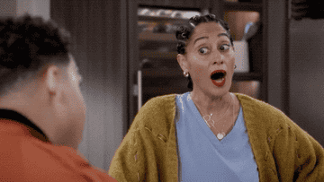 A GIF of Tracee Ellis Ross in character on &quot;Black-ish&quot;