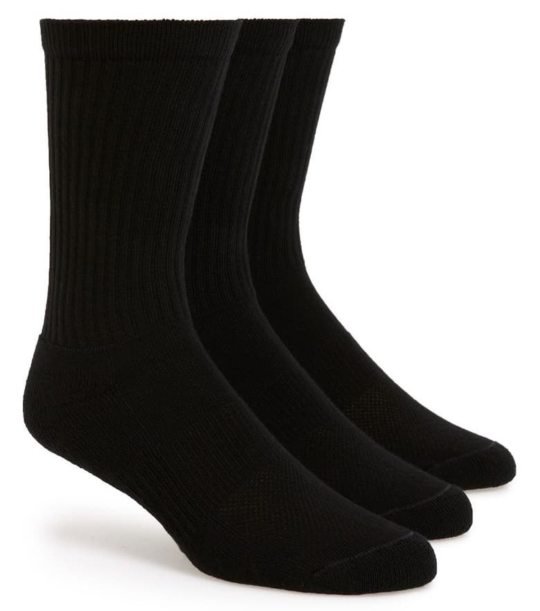 Product photo showing Nordstrom Men's athletic socks in black 