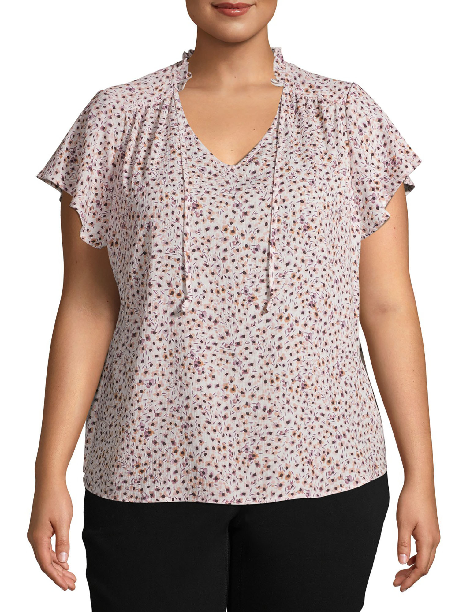 model in short sleeve floral shirt