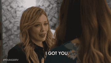 Hilary Duff in the TV show &quot;Younger&quot; nodding and saying &quot;I Got You&quot;