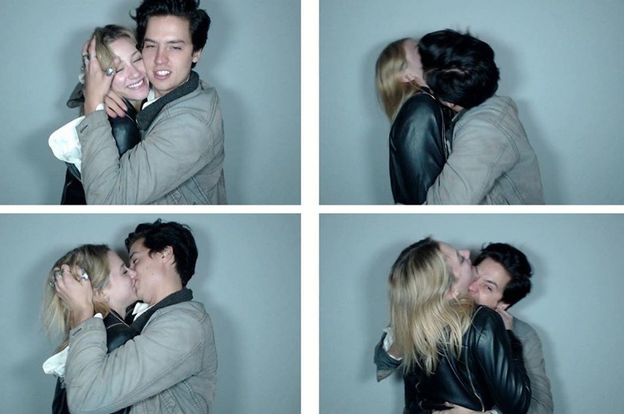 Cole Sprouse and Lili Reinhart kissing and having fun