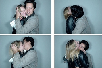 Cole Sprouse and Lili Reinhart kissing and having fun