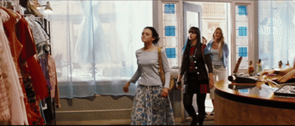 A montage of scenes from the movie The Sisterhood of the Traveling Pants. 