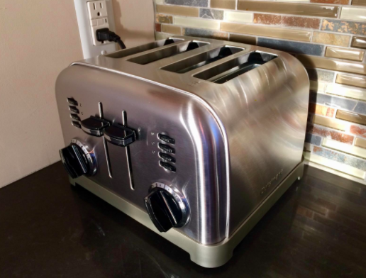 Cusimax Stainless Steel Toaster 4 Slice with Long Extra Wide Slots & R