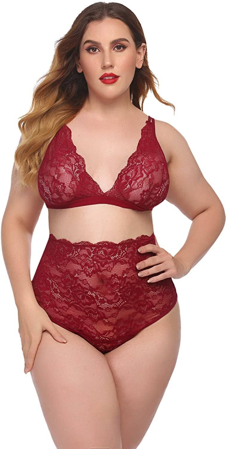 GETOUT Woman In Thong Bbw Underwear High Waisted Lace Knickers Designer  Underwear Women Plus Size French Knickers Seamless Cotton Underwear  Boyshort Underwear High Waisted Lace Panties Thongs For Red : :  Fashion