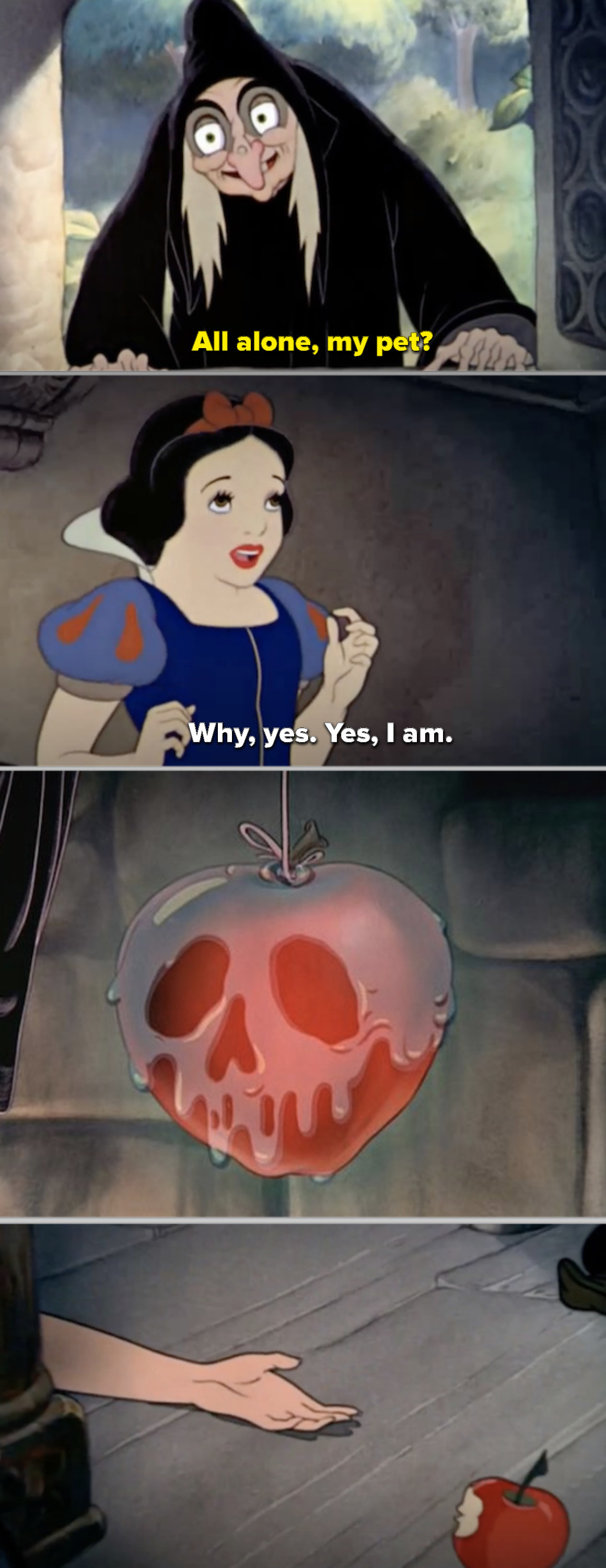 Snow White eating the poison apple