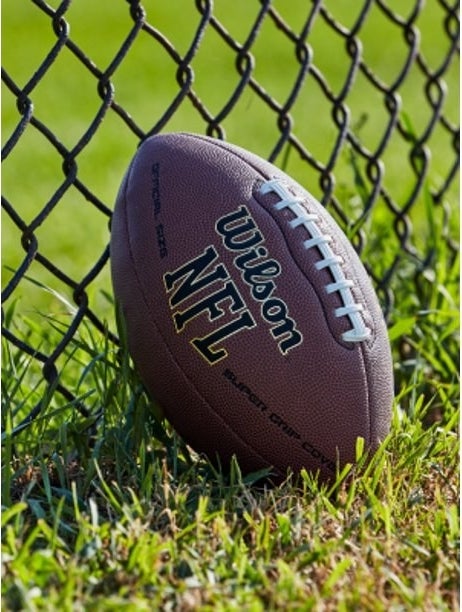 Brown leather football with Wilson and NFL logo 