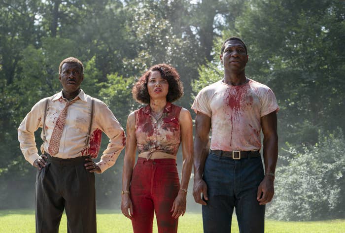 Courtney B Vance, Jonathan Majors, and Jurnee Smollett in "Lovecraft Country"