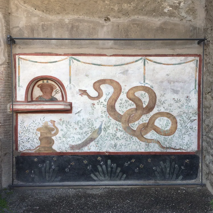 An ancient looking mural 