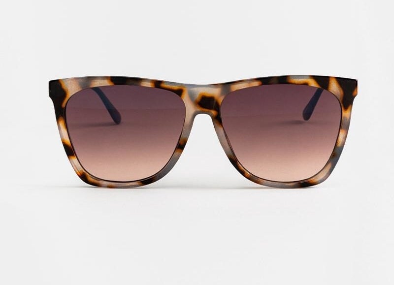 the sunglasses with a tortoise shell pattern