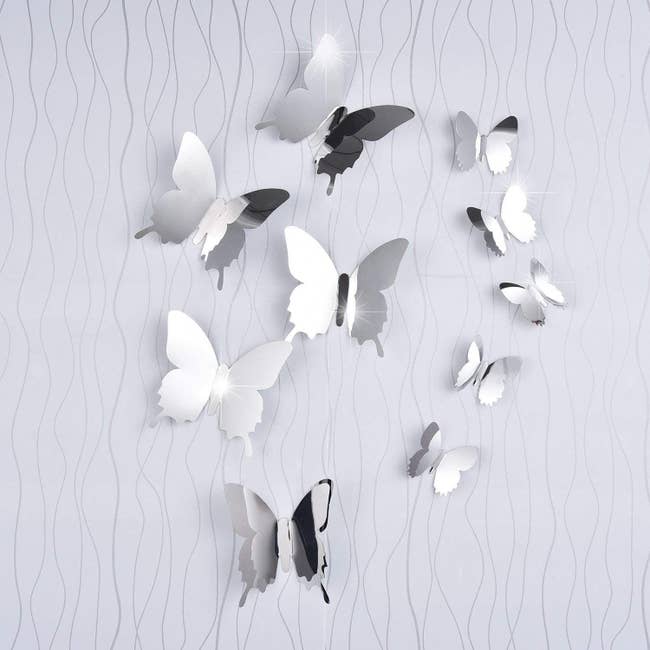 mirror 3D butterfly decorations on the wall 