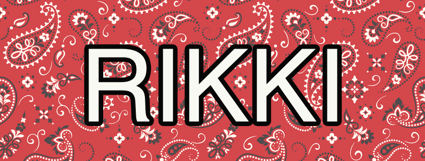 The name &quot;Rikki&quot; on a bandanna patterned background