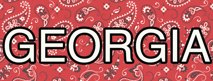 The name &quot;Georgia&quot; on a bandanna patterned background