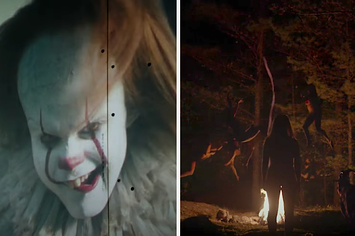 Pennywise appearing on a projector and Thomasin joing a witch's sabbath in "The Witch"