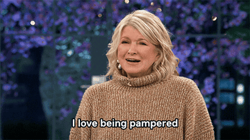 A gif of Martha Stewart saying &quot;I love being pampered&quot;