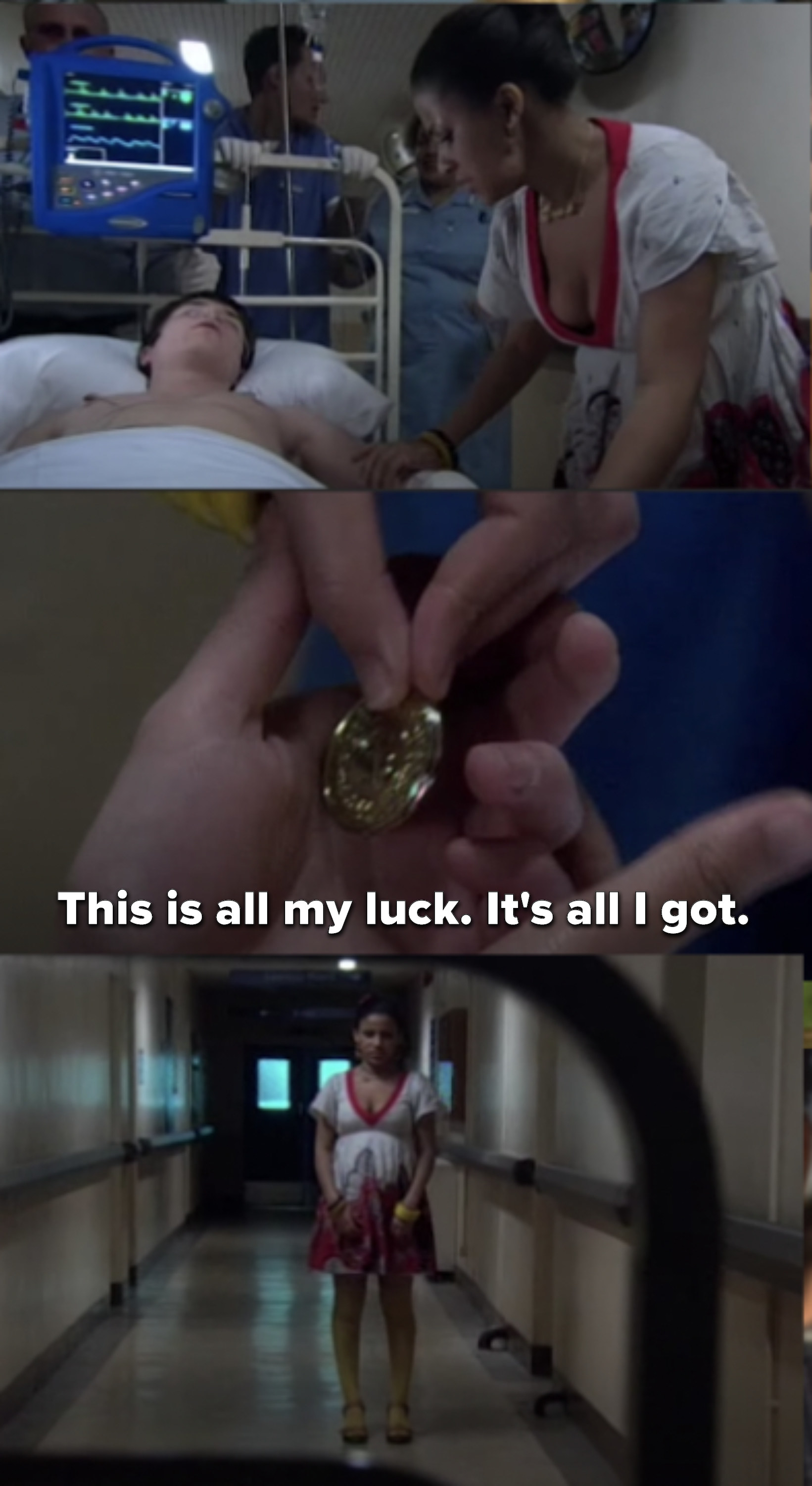 Jal handing him the coin as he gets wheeled away: &quot;This is all my luck. It&#x27;s all I got&quot;
