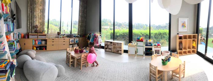 Overall view of decorated classroom