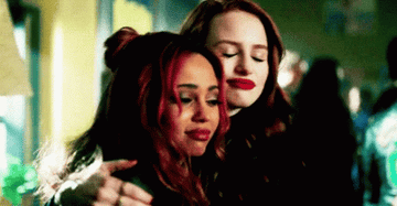Cheryl hugging Toni on Riverdale