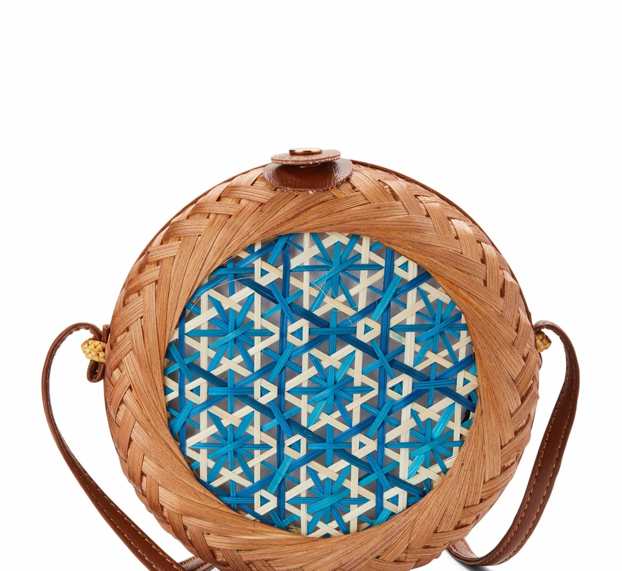 The circle mini crossbody straw bag