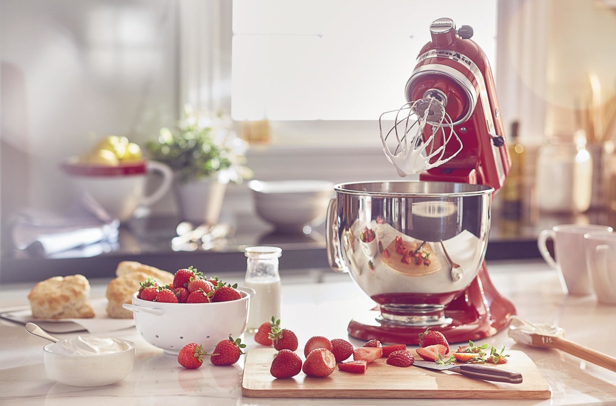 The stand mixer in red