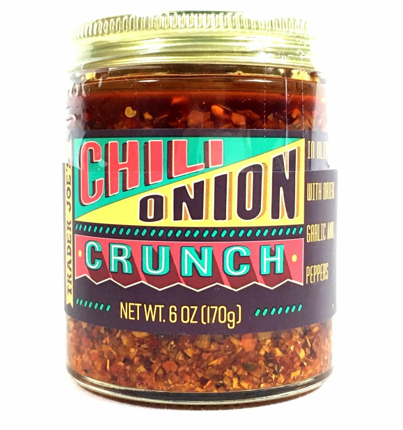 Jar of Trader Joe&#x27;s Chili Onion Crunch